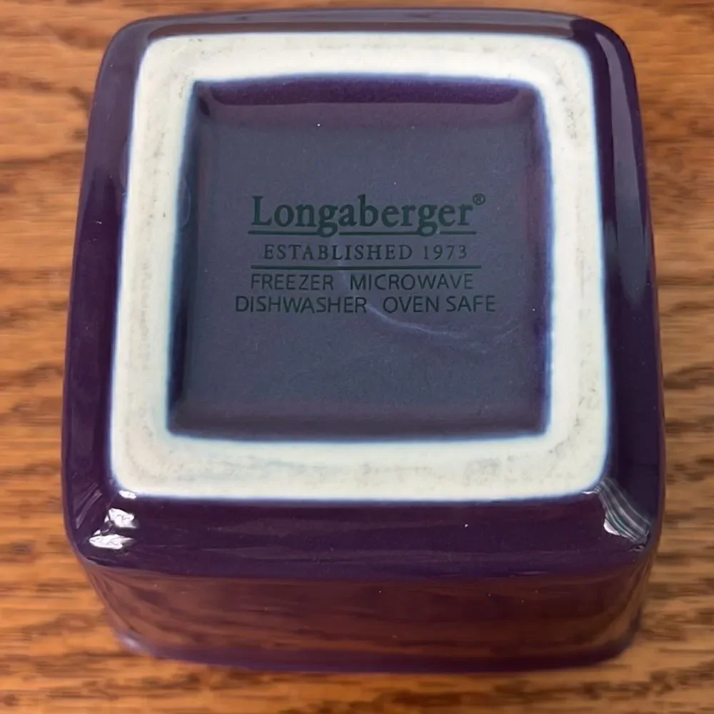 Set of TWO Longaberger Eggplant condiment dishes